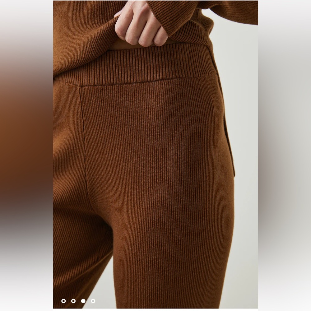 NWOT Rails Jules Ribbed Flare Cotton Silk Blend Pant in Fox size Large - Picture 3 of 16